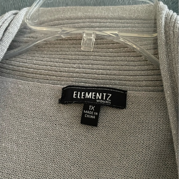 EUC silver/metallic threads shawl front cardigan - Picture 4 of 7